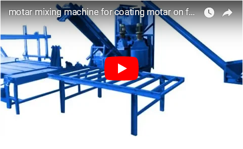 mortar mixing machine and conveyor combination